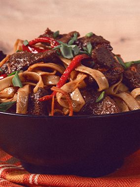 Fideos de arroz al estilo mongol